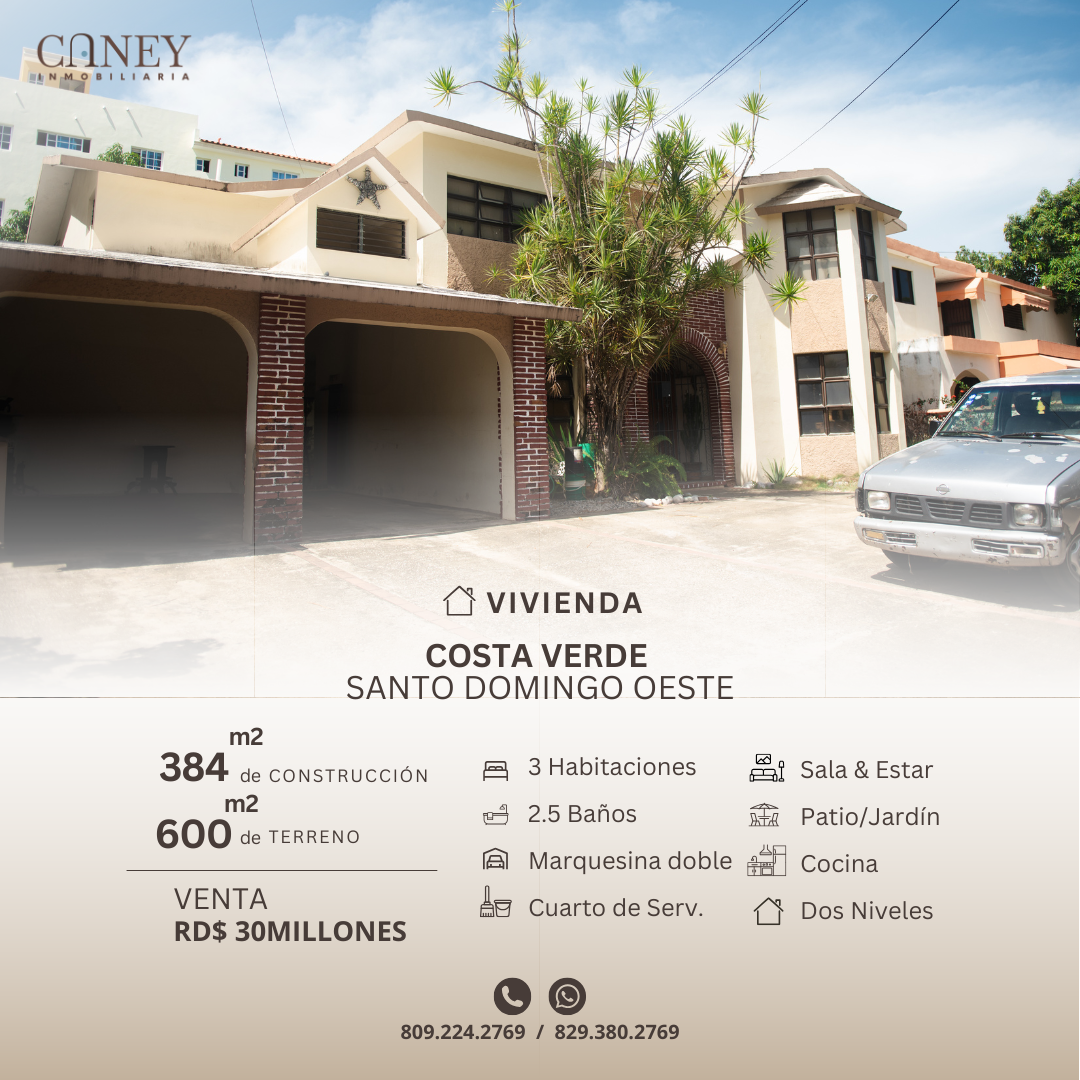 Vivienda en Costa Verde - Santo Domingo Oeste